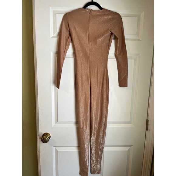 SKIMS Shimmer Catsuit Long Sleeve Bodysuit Jumpsuit Small S - Picture 9 of 9